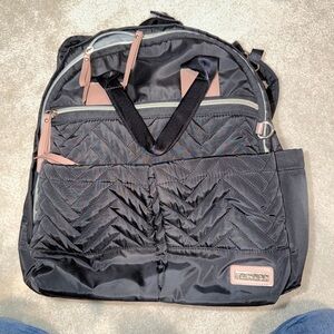 Skip Hop Black Quilted Backpack/Diaper Bag